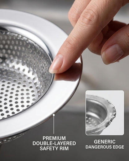 Kitchen Sink Strainer Stainless Steel with 4.33" Rim (2-Pack)