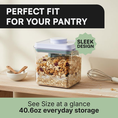 Bop Top Airtight Food Storage Containers with Lid 2 Cups / 16 oz | Kitchen Canister Sets | Air Tight Pantry Container | Pop Top Dry Food Storage Containers for Snacks, Sugar, Flour, Baking, Pasta
