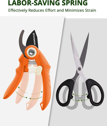 2pcs 6.5" Pruning Shears for Gardening Ultra Sharp Garden Scissors