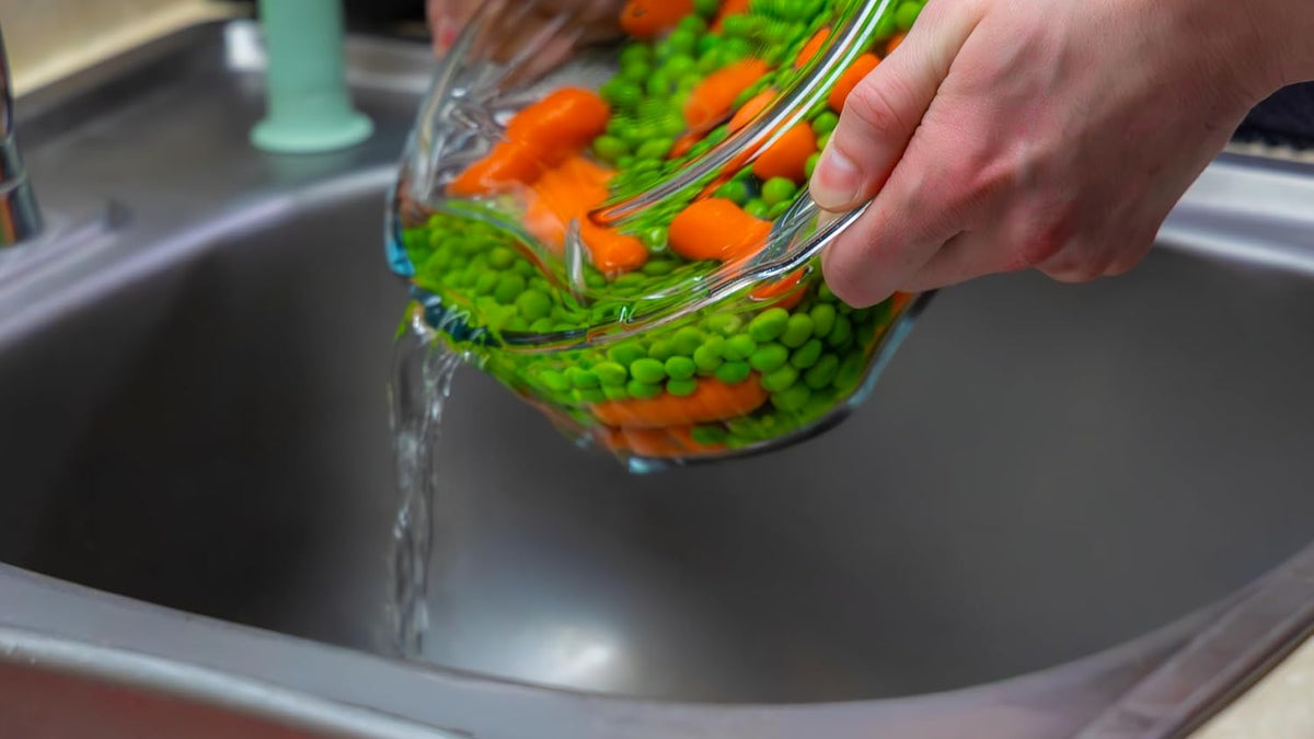 Glass Microwave Vegetable Steamer & Casserole Oven Dish in One! | 100% Glass, Plastic-Free, BPA-Free, and Silicone-Free
