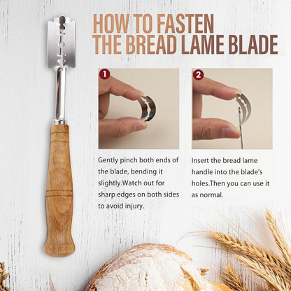 Bread Lame Blades, 20-Pack Bread Lame Blades Refill, Bread Scoring Blade Replacement, 6Cr13 Surgical-Grade Stainless Steel Blades - Precision Razor Blades Designed for Sourdough Bread Scoring