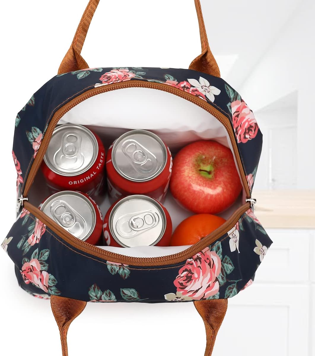 FlowFly Insulated Lunch Cooler Bag - Tote Bag Organizer for Women/Men, Black - Colors B