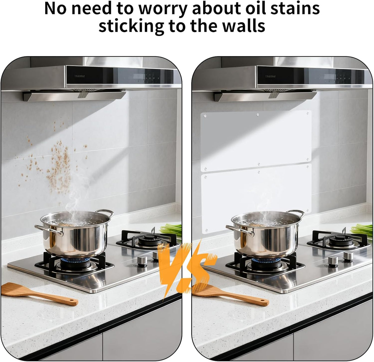 Stainless Steel Stove Backsplash, Kitchen Splatter Shield Silver 12"x16"