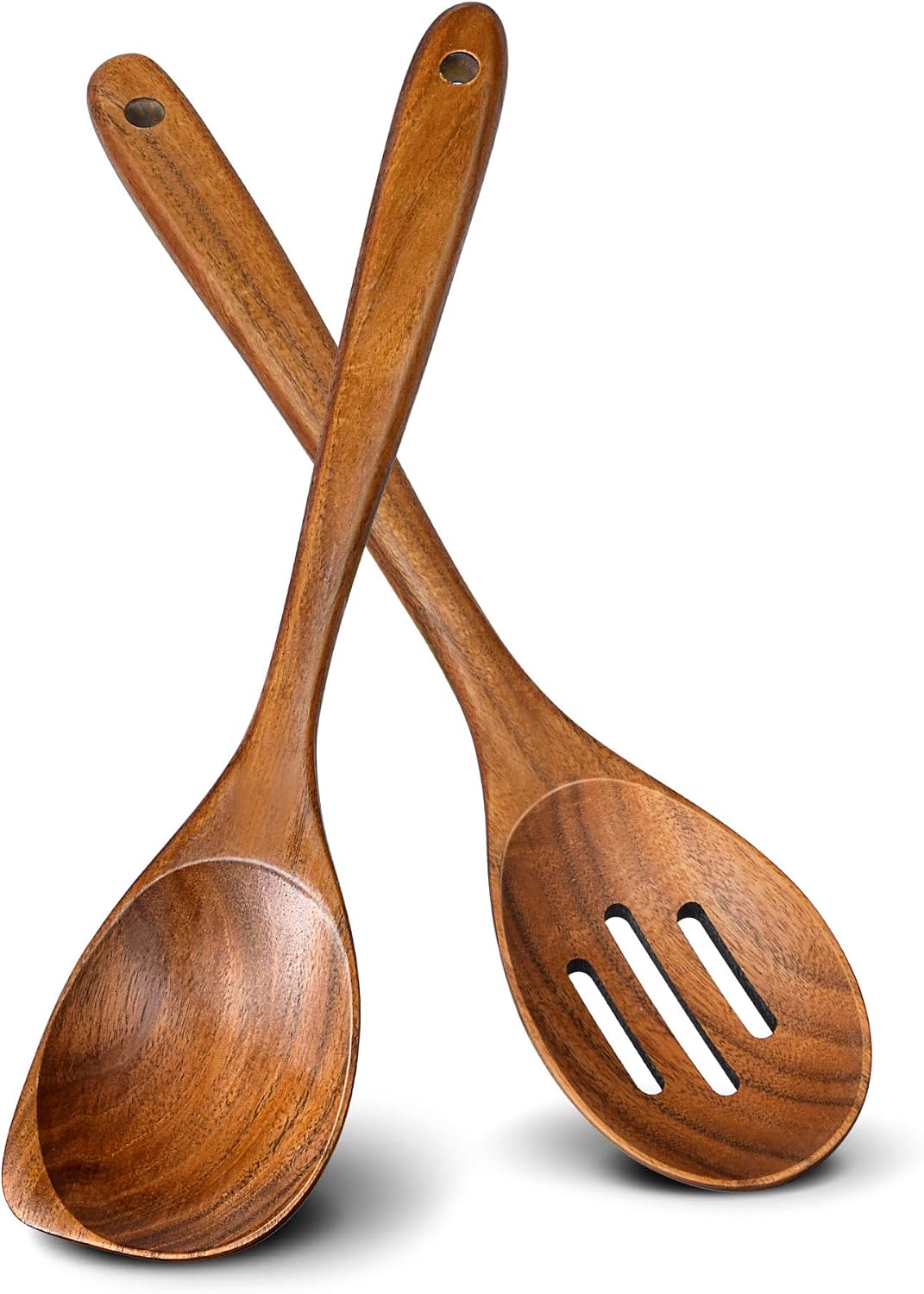 Wooden Spoons for Cooking, Premium Teak Wooden Cooking Utensils for Serving