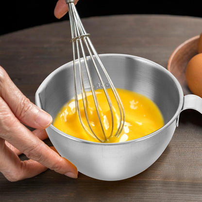 Mixing Bowl Stainless Steel Pour Spout Large Capacity Measuring Cup Handle and Scale for Baking Cooking and Egg Beating