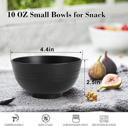 Wheat Straw Bowl Sets,8 PCS Unbreakable Cereal Bowl 26 OZ,Microwave and Dishwasher Safe Bowls,Bowl Sets for Camping and Picnic BPA Free Colorful Salad Bowls for Serving Soup,Oatmeal and Fruit Etc…