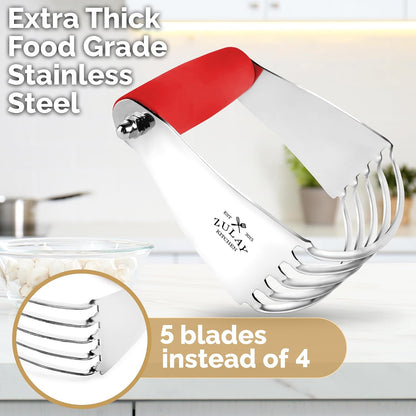Zulay Premium Multi-purpose Stainless Steel Bench Scraper & Chopper, Easy to Read Etched Markings for Perfect Cuts, Quick & Easy Multi-use Dough Scraper, Dough Cutter & Pastry Scraper (Black)