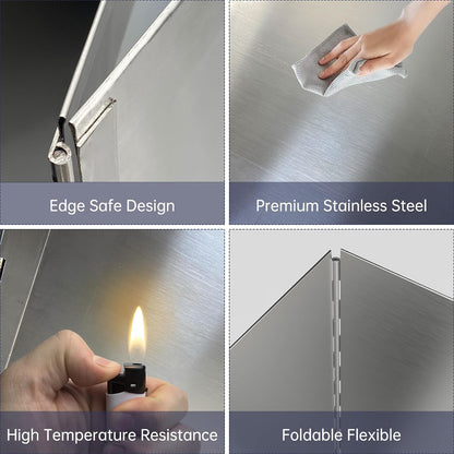 4 Sided Grease Splatter Guard, 15.7" X 15.7"