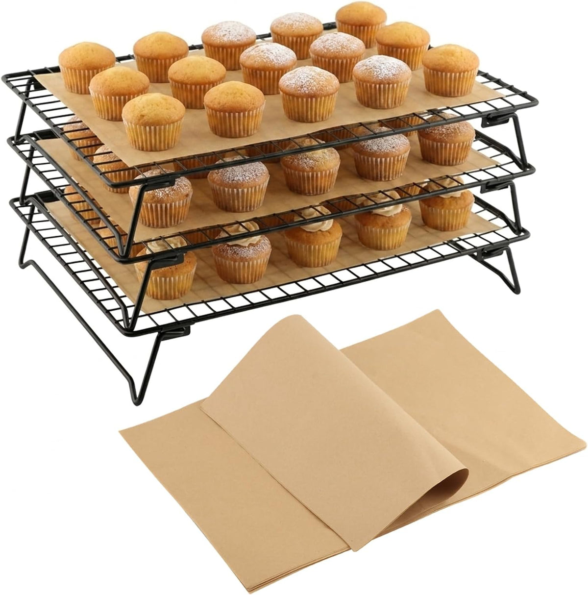 Cooling Racks for Cooking and Baking, 3-Tier Heavy-Duty Wire Cooling Rack