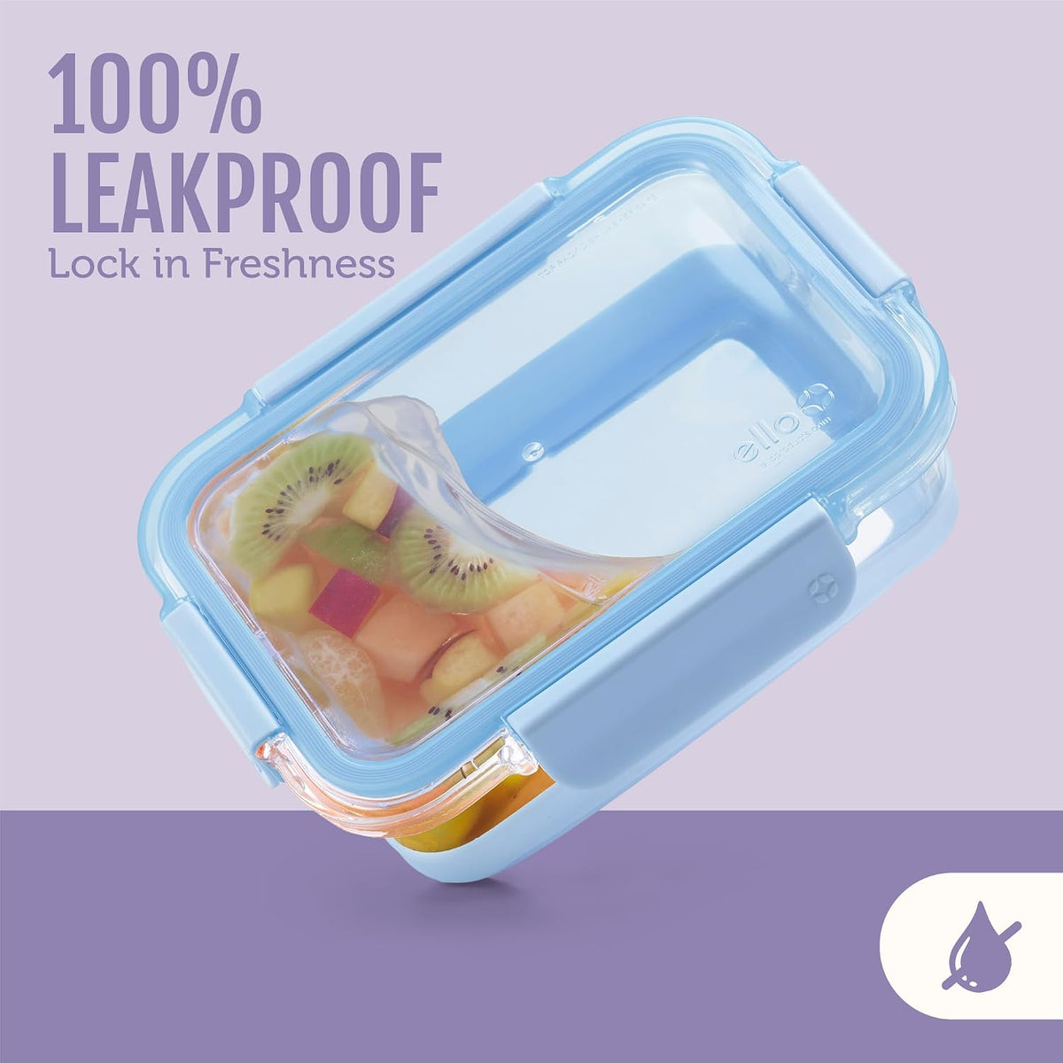 Ello Duraglass 3.4 Cup Meal Prep 10Pc,Set,Glass Food Storage Container with Silicone Sleeve and Airtight BPA-Free Plastic Lids,Dishwasher,Microwave & Freezer Safe,Evening Orchard,5 Count (Pack of 2)