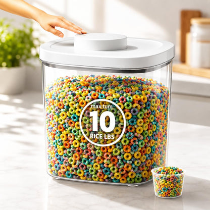25 Lbs Airtight Rice Dispenser, Rice Storage Container,Dry Food Holder for Flour, Sugar, Cereal, Dog & Cat Food, Kitchen Pantry Organization