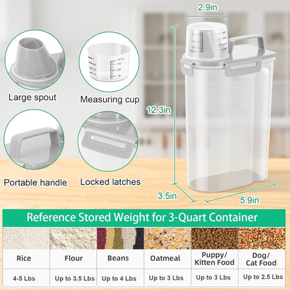 TBMax Rice Container 10 Lbs, Cereal Container Oatmeal Storage, Airtight Food Dispenser with Easy-pouring Spout & Handy Cup for Flour Grain Beans, Pet Dog Cat Bird Food Storage Container