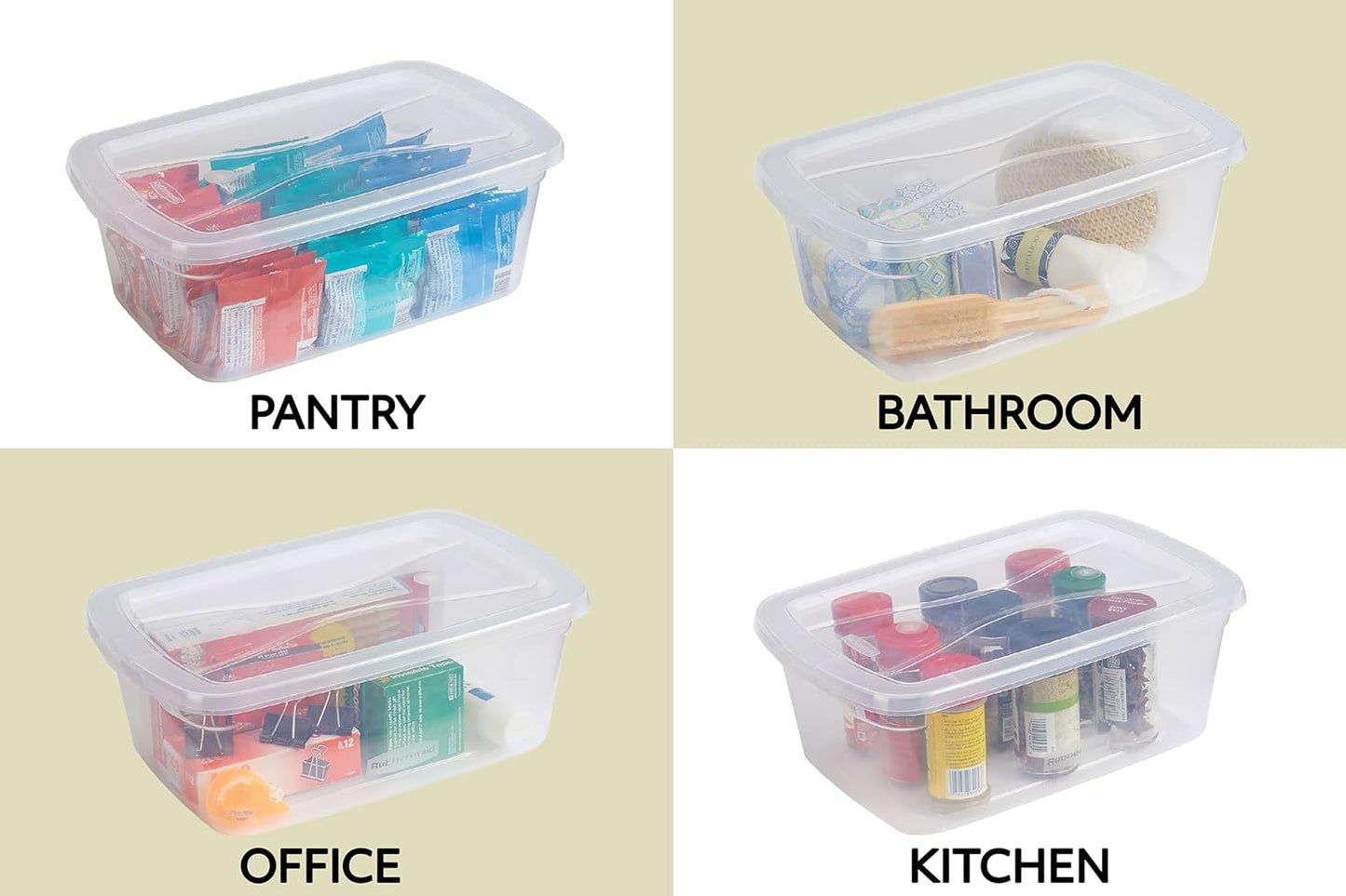 Rubbermaid Cleverstore 17 Qt Clear Storage Bins with Lids, 6-Pack, Stackable, BPA-Free, Made in USA