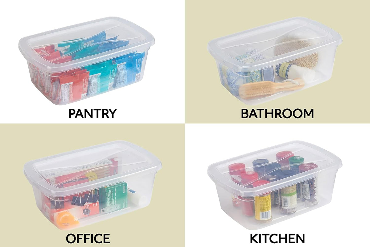 Rubbermaid Cleverstore 17 Qt Clear Storage Bins with Lids, 6-Pack, Stackable, BPA-Free, Made in USA