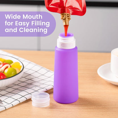 MICEBAY 2 oz Condiment Squeeze Bottles, Leakproof Salad Dressing Container