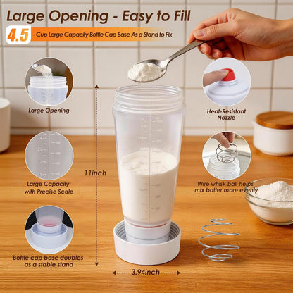 Pancake Batter Dispenser Bottle Kit with 7 Accessories, 2 Pack 34oz