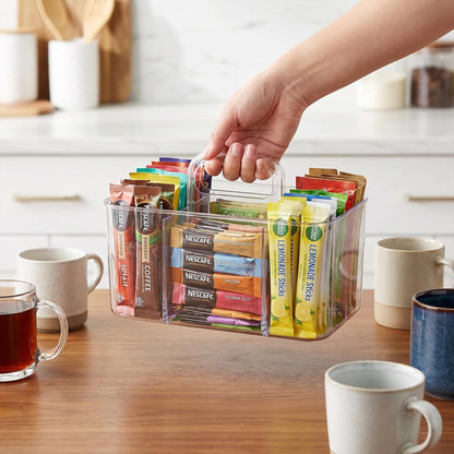 Drink Packet Organizer for Powdered Drink Mix,Powder Packets,Water Flavor Packet,Acrylic Water Flavor Packets Organization Container for Kitchen Cabinet, Pantry,Office, Snack Bar Organizer
