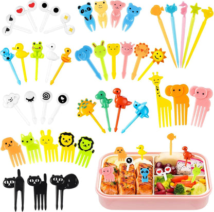 36pcs Mini Dinosaur Food Picks, Cute Cartoon Animal Fruit Toothpicks for Dinosaurs Birthday Party Bento Picks for Sandwiches, Snacks Desserts Accessory