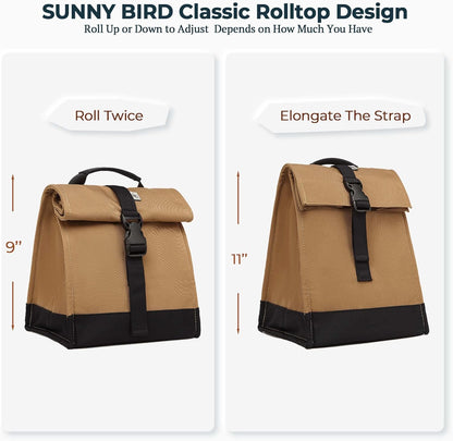 SUNNY BIRD Insulated Lunch Bag Pink Lunch Box Small Cooler Bag for Women, Girls, Adults and Teens (Pink)