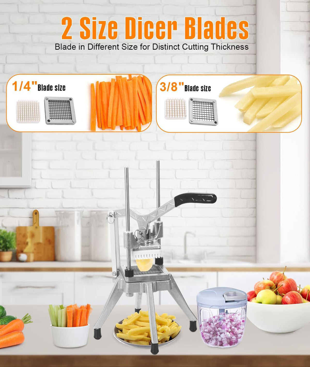 Commercial Tomato Slicer & Vegetable Chopper 1/4inch Food Slicer