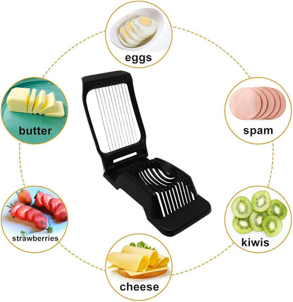 Egg Slicer for Hard Boiled Eggs, Food Slicer with 14 Stainless Steel Wires, Heavy Duty Hard Boiled Egg Cutter, Spam Slicer for Soft Fruit Strawberry Luncheon Meat Home Use (1Pcs, Yellow)