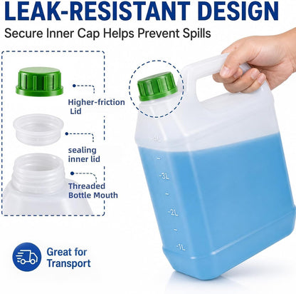2 Pack 1 Gallon Graduated Jugs with Pumps and Measuring Caps