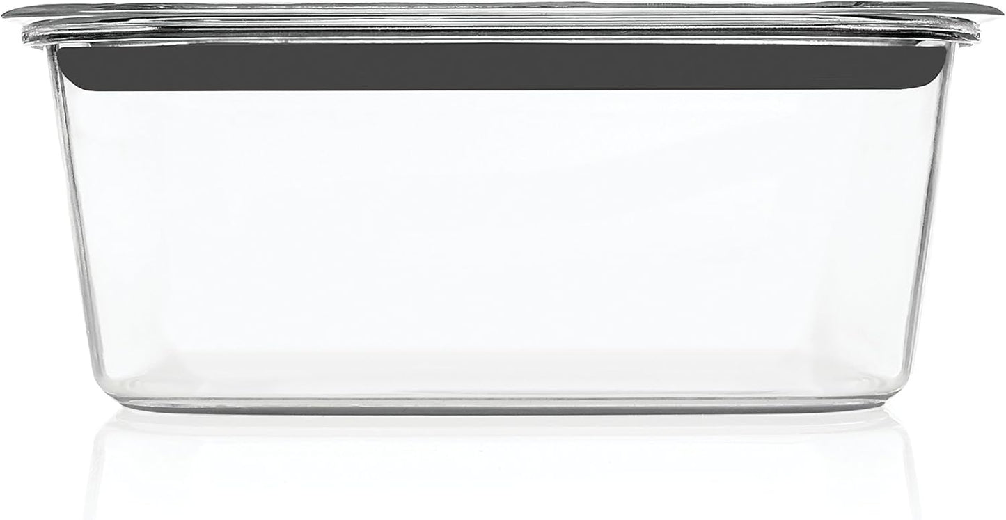 Rubbermaid Brilliance Meal Prep Containers, 2-Compartment Food Storage Containers, 2.85 Cup, 5-Pack, BPA-Free, Clear/Grey