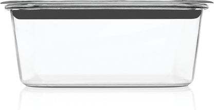 Rubbermaid Brilliance Meal Prep Containers, 2-Compartment Food Storage Containers, 2.85 Cup, 5-Pack, BPA-Free, Clear/Grey
