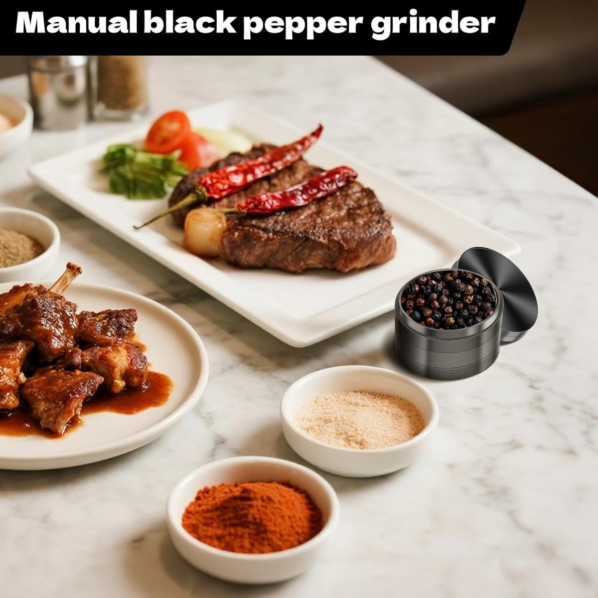 2.5-inch Spice Grinder Kitchen Tools (Black)
