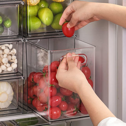 LALASTAR 2 Pack Fridge Organizer with Pull-out Drawer, Stackable Freezer Organizer Bin, Pantry Organization and Storage, BPA Free, 3.17QT