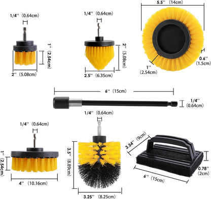 6 Piece BBQ Grill Cleaning Brush Ultra Stiff Drill Powered Cleaning Brushes Nylon Safe Bristle BBQ Grill Rust Remover Gift for Dad Grill Cleaner for Outdoor Grill (Black)