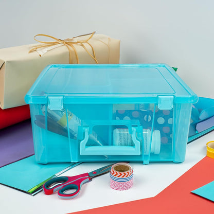 ArtBin 6990SO Super Satchel Double Deep Compartment Box - Art Storage with 8 Removable Compartments, Smart Closure for Craft Supplies (Gold - Pack of 1)