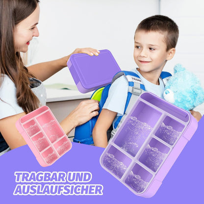 Children's Lunch Box with Compartments,Bento Box Children,Leak-proof Lunch Box for Girls and Boys, Breakfast, Cutlery Set, Snack, Perfect for School,Nursery&Trips(Purple)