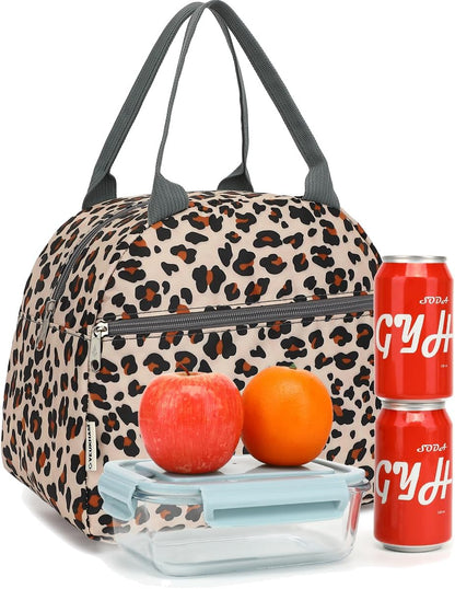 GYEUKHAM Lunch Bag Women, Lunch Box for Adult Men Kids Girls, Small Cute Lunchbox Tote Large Capacity Insulated Lunch Container Cooler for Work School Picnic Travel, Black White Stripes