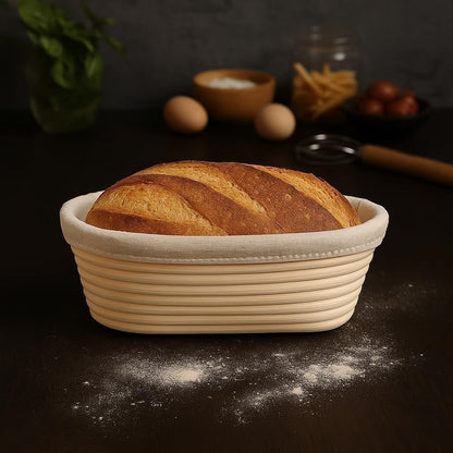 Saint Germain Bakery 10-Inch Oval Banneton Proofing Basket with Liner