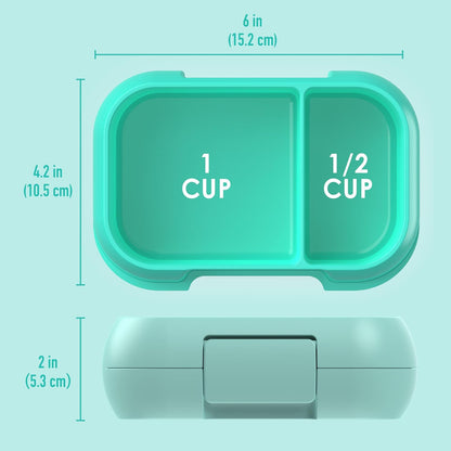 Bentgo Kids Snack - 2 Compartment Leak-Proof Bento Box Container for Snacks and Small Meals, Easy-Open Latch, Dishwasher Safe, BPA-Free for School, Daycare, & Sports - Ideal for Ages 3+ (Gray)