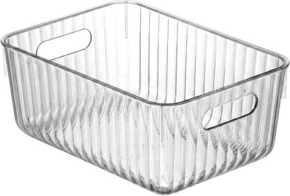 BINO | Plastic Storage Bins, X-Large | THE GATSBY COLLECTION | Clear Storage Bins for Organization | Pantry Organizers | Kitchen Organizer | Fridge & Freezer Organizer | Cabinet Plastic Containers