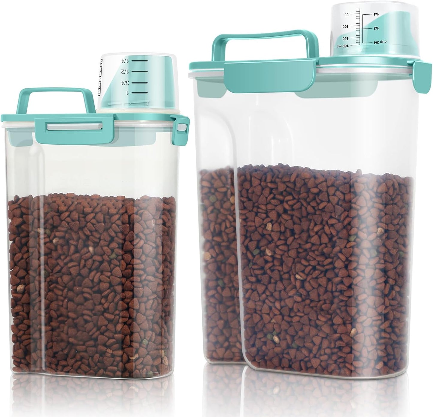 TBMax Pet Food Storage Containers 2 Pack 8-10 Lbs Airtight Dog Food Container Dispenser with Large Spout & Portable Handle, Travel Dog Treat Cat Food Storage Bin Bird Seed Container