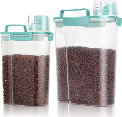 TBMax Pet Food Storage Containers 2 Pack 8-10 Lbs Airtight Dog Food Container Dispenser with Large Spout & Portable Handle, Travel Dog Treat Cat Food Storage Bin Bird Seed Container