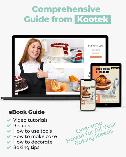 Kootek Cake Decorating Kit with Turntable Baking Supplies for Beginner Pros