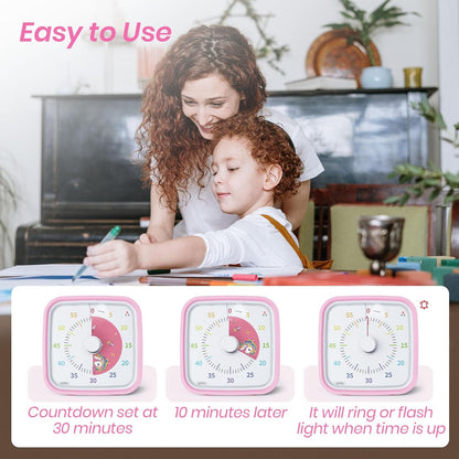 Yunbaoit Rainbow Visual Timer for Kids, 60-min Countdown Timer, Blue