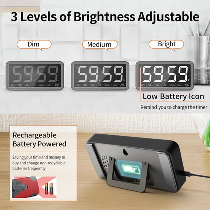 VOCOO Large 7.8" Digital Timer, Magnetic LED Timer for Kitchen & Classroom