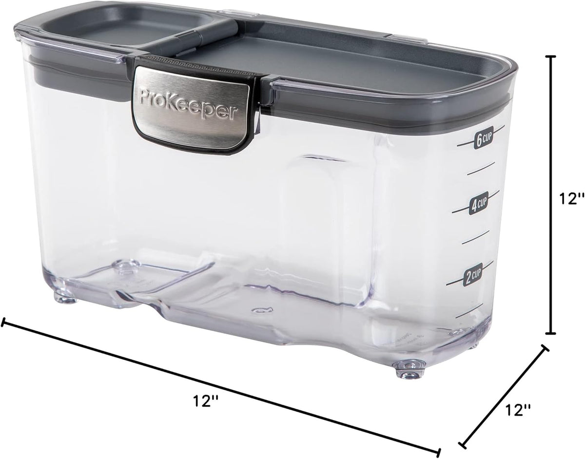 Progressive International ProKeeper+ Clear Plastic Airtight Food Baker's Kitchen Storage Organization Container Canister Set with Magnetic Accessories, 2- Piece Set (Flour 4-Quart)
