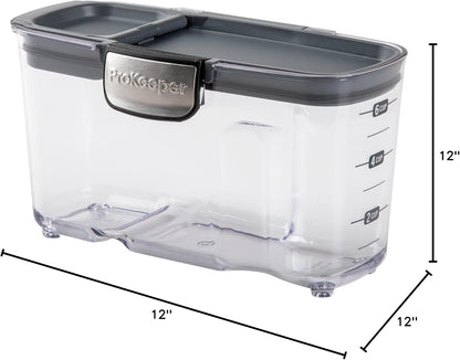 Progressive International ProKeeper+ Clear Plastic Airtight Food Baker's Kitchen Storage Organization Container Canister Set with Magnetic Accessories, 2- Piece Set (Flour 4-Quart)