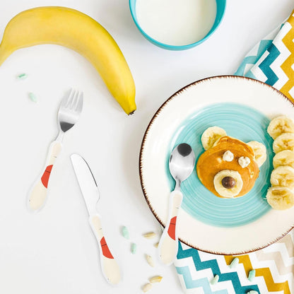 3-Piece Kids Silverware Set With Storage Case, Stainless Steel Reusable Children Safe Knife Spoon Fork Set Long Haired Dachshund Children Flatware Set For Kids Lunch Box