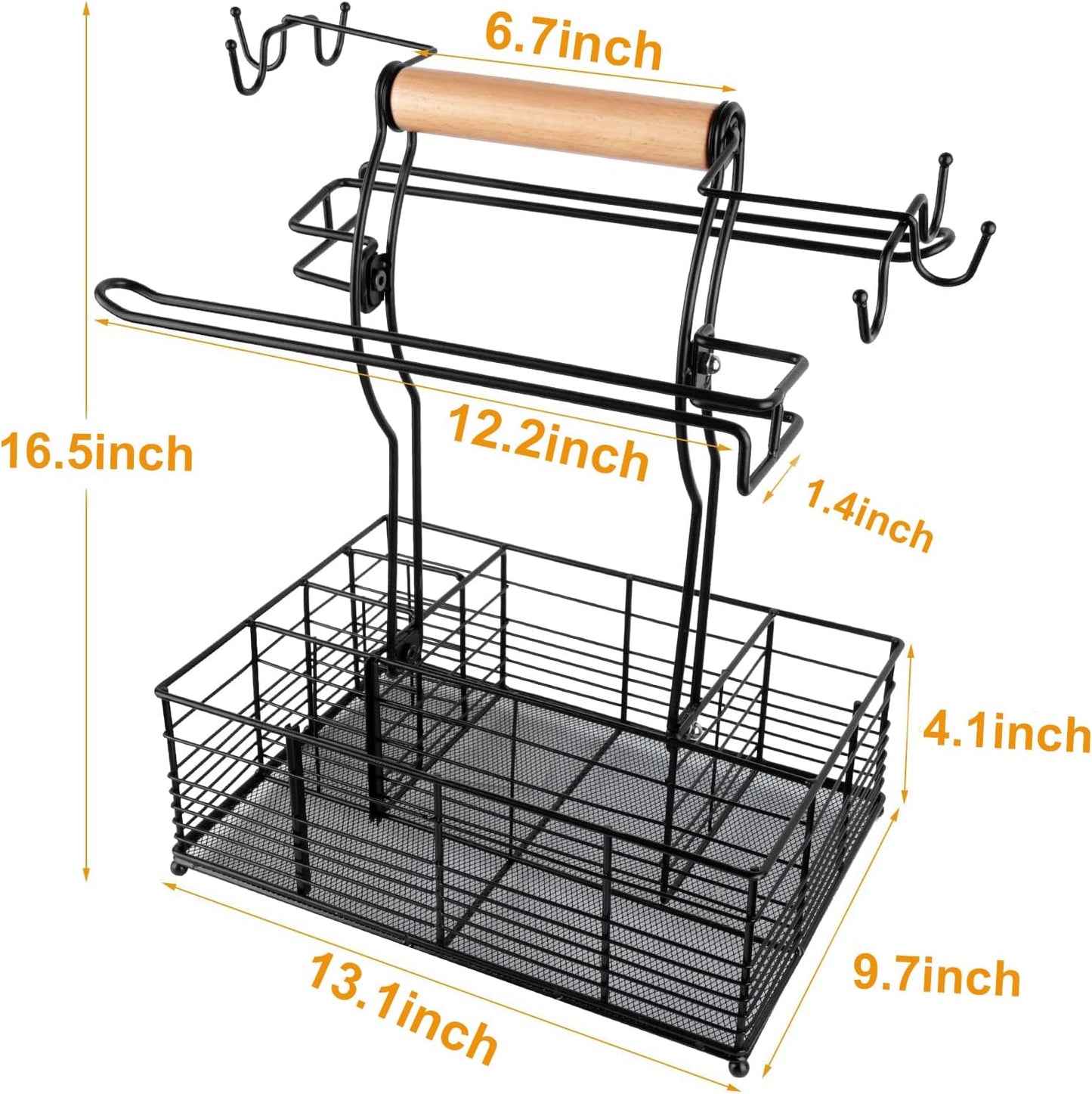 Concons Grill Caddy, BBQ Caddy for Outdoor Grill, Camping Essentials, Camping Accessories, Outdoor Kitchen BBQ Grill Accessories for Camper, Tailgate Essentials, Grilling Gifts for Men
