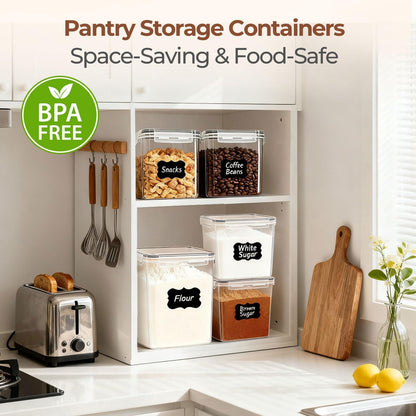 ComSaf Rice Container Set of 2(9.5L/10Qt), Large Airtight Food Storage Containers with Lid and Rice Washer, Plastic Canisters Sets for The Kitchen, Pantry Organizers for Flour, Cereal and Cooking
