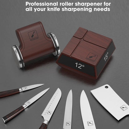 imarku Rolling Knife Sharpener,Magnetic 4-Angle Knife Sharpening Tool,Gift