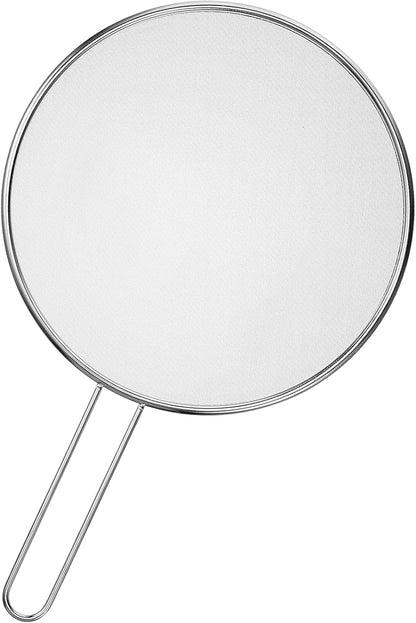 7.5 in Grease Splatter Guard, Stainless Steel Splatter Guard for Frying Pan Oil Splatter-Screen with Comfortable Grip Handle and Ultra Fine Mesh (Diameter 19 cm,Handle 14.3cm)