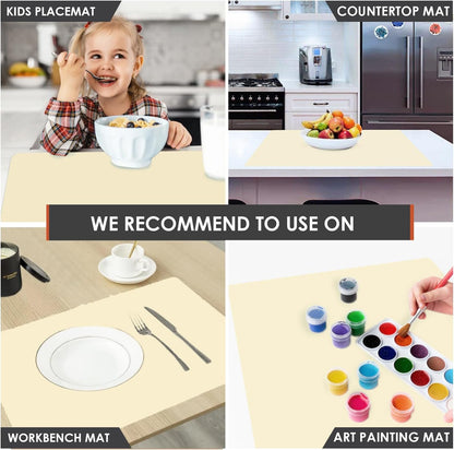 Extra Large Silicone Mats for Kitchen Counter, 27.6'' x 19.7'' Nonskid Silicone Placemats for Kids, Nonstick Purple Silicone Mat for Baking Crafts, Silicone Dab Mat Heat Resistant, 1Pack - Colors A